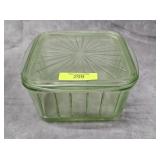 6' ANCHOR HOCKING URANIUM GLASS REFRIGERATOR DISH