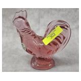 5' FENTON GLASS CRANBERRY ROOSTER
