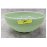7' FIRE-KING JADEITE GLASS 'RIMMED' BOWL