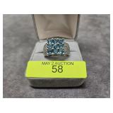 STERLING SILVER ~2.5CT TOPAZ RING, SZ-7