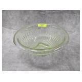 8' HAZEL ATLAS VASELINE GLASS RIBBED BOWL