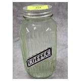 8' HOOSIER URANIUM GLASS 'COOKIE' JAR
