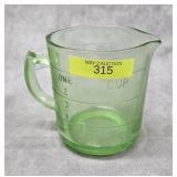 4' HAZEL ATLAS VASELINE GLASS MEASURING CUP
