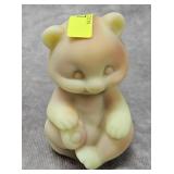 3.5' FENTON GLASS BURMESE BEAR FIGURE