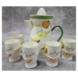 7- PC. NATIONAL POTTERIES CO., JAPAN JUICE SET