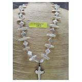 JAMES AVERY STERLING MOP CROSS NECKLACE