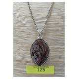 16' STERLING SILVER LACE AGATE NECKLACE