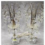 PAIR OF 17' WATERFALL BOUDOIR PRISM LAMPS