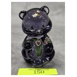 2.75' FENTON GLASS PAINTED AMETHYST BEAR