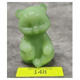 2.5' FENTON GLASS JADEITE BEAR
