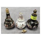 LOT OF THREE 24K CLOISSONUE 3' PERFUME BOTTLES