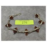7' STERLING SILVER AMBER LINK BRACELET