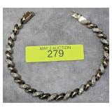 7' STERLING SILVER 2-TONE BRACELET