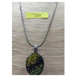 ADJUSTABLE LAURA ASHLEY OCEAN JASPER NECKLACE