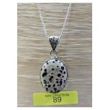 20' STERLING SILVER SNOWFLAKE OBSIDIAN NECKLACE