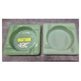 PAIR OF 4.5' FIRE-KING JADEITE GLASS ASHTRAYS