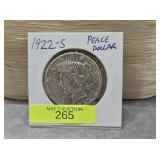 1922-S PEACE DOLLAR, FINE