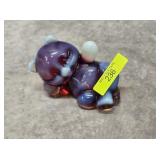 4' FENTON GLASS OPALESCENT PLUM BEAR