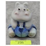 3' FENTON GLASS BURMESE HIPPO