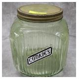 8.5' HOOSIER 'VASELINE GLASS' COOKIE JAR