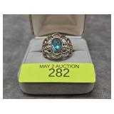 STERLING SILVER ~1CT TOPAZ CRYSTAL RING, SZ-8