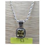 20' STERLING SILVER ~15CT PERIDOT NECKLACE