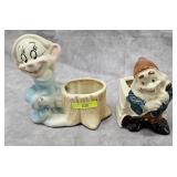 PAIR OF VINTAGE MCCOY POTTERY SNOW WHITE PLANTERS