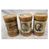 3- ORIGINAL EDISON GOLD MOULDED CYLINDER RECORDS