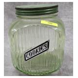 8.5' HOOSIER 'VASELINE GLASS' COOKIE JAR