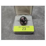 20' STERLING SILVER RHODONITE GEMSTONE NECKLACE