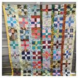 VINTAGE HAND SEWN 'BLOCK' QUILT TOP
