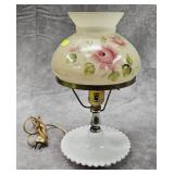 12' PAINTED MILK GLASS LAMP