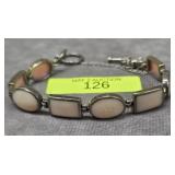 7' STERLING SILVER ROSE MOONSTONE BRACELET