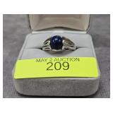 STERLING SILVER LAPIS RING, SZ-7