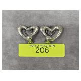 PAIR OF TIFFANY & CO. STERLING HEART EARRINGS
