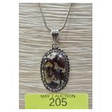 18' STERLING SILVER BRECCIATED JASPER NECKLACE