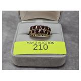 STERLING SILVER ~.5CT TW RUBY RING, SZ-7