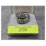 JOHN HARDY STERLING SILVER CHAIN BYPASS RING, SZ-7