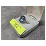 STERLING SILVER ~5CT TOPAZ RING, SZ-6.5