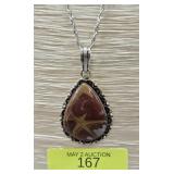 20' STERLING SILVER BRECCIATED JASPER NECKLACE