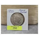 1922 PEACE DOLLAR, VG
