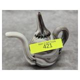 3.5' GIBSON SLAG GLASS TEAPOT PAPERWEIGHT