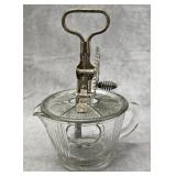 VINTAGE GLASS MEASURING CUP W/ HAND MIXER