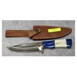 9' BONE HANDLE BOWIE KNIFE W/ SHEATH