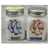 PAIR OF 3.5' HAZEL ATLAS SAILBOAT SHAKERS