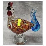 9' MURANO ART GLASS ROOSTER FIGURE