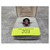 SARA COVENTRY STERLING AMETHYST CRYSTAL RING, SZ-7