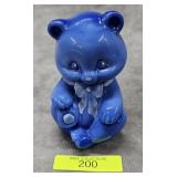 3.5' FENTON GLASS PAINTED PERIWINKLE BEAR