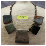 JAY KING STERLING JASPER & AGATE NECKLACE