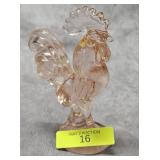 4.25' PINK GLASS ROOSTER FIGURE